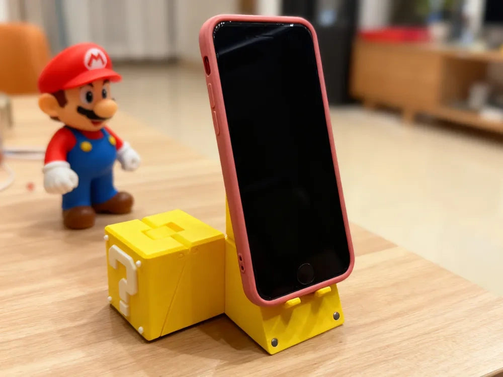 Mario Question Block Phone Holder