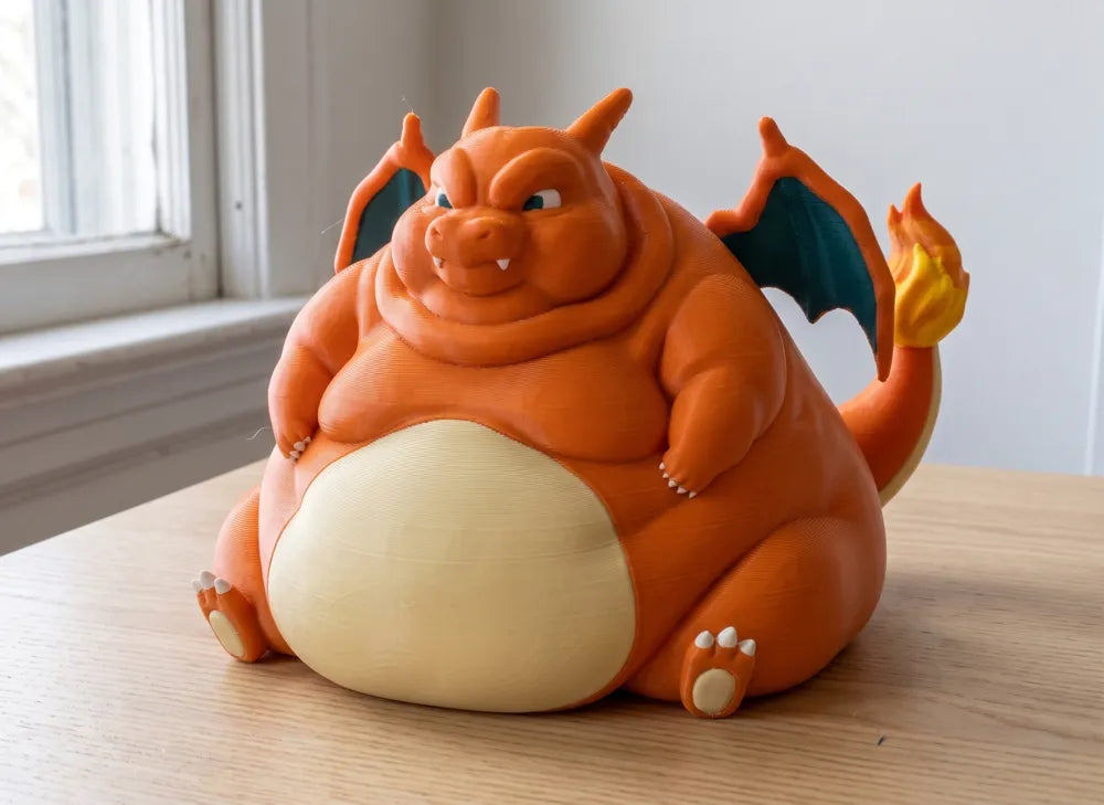 Chonkyzard – Fat Charizard 3D Printed Figure