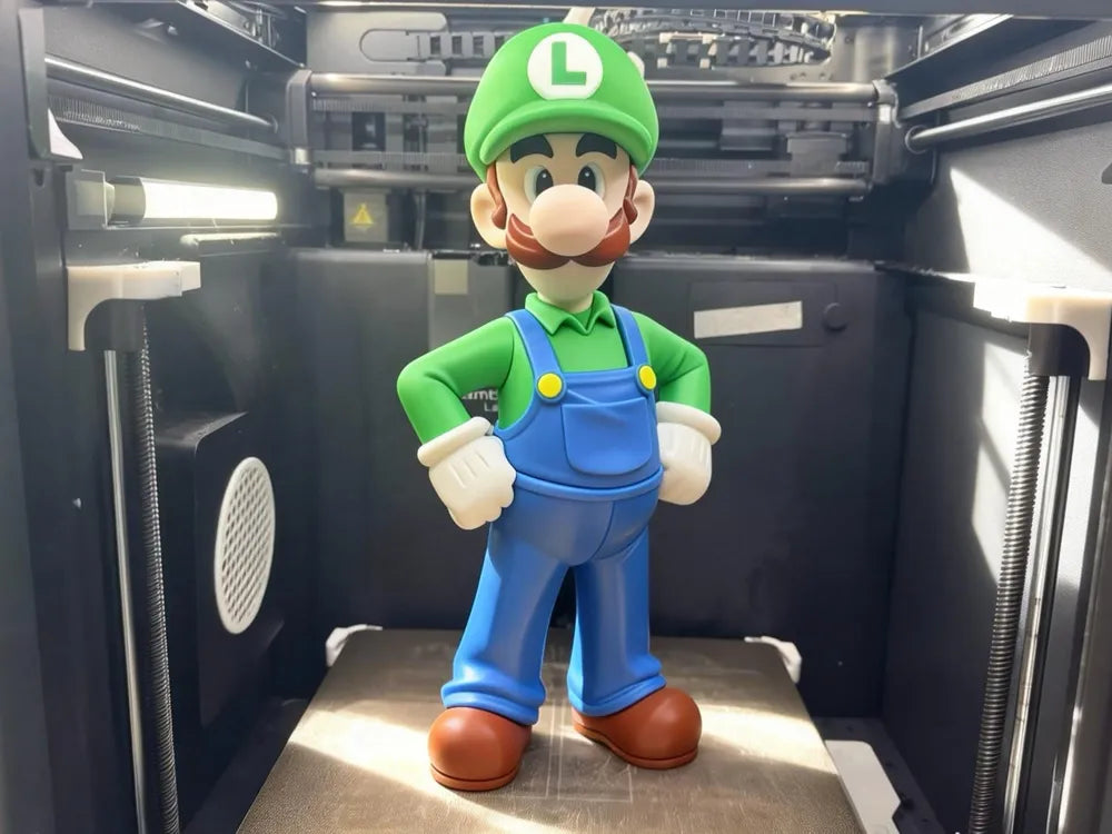3D Printed Luigi Super Mario Bros Figure Statue - 33cm Collectible Decoration