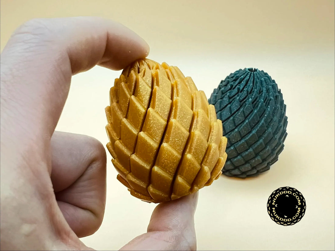 Twisty Dragon Egg Fidget Toy - 3D Printed Dragon Scale Stress Relief Toy