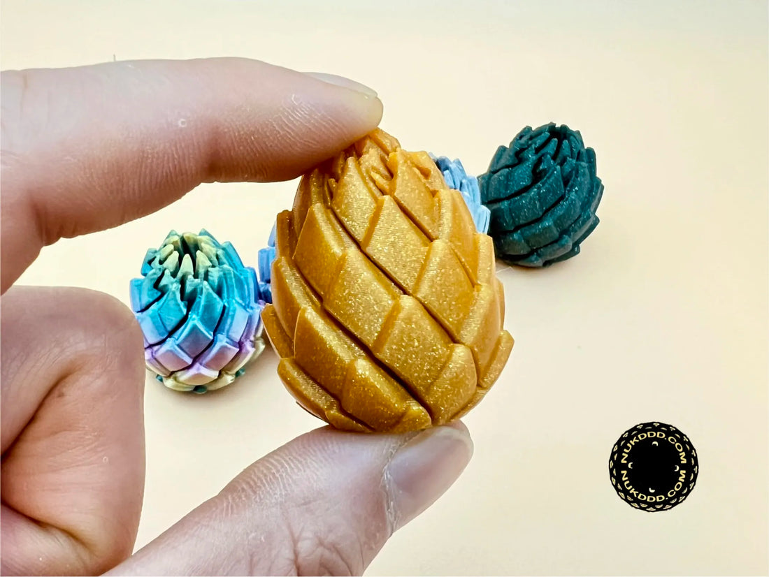 Twisty Dragon Egg Fidget Toy - 3D Printed Dragon Scale Stress Relief Toy
