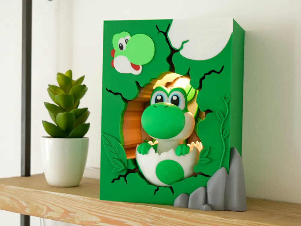 Yoshi Broken Brick XL – 3D Printed Nintendo Lamp