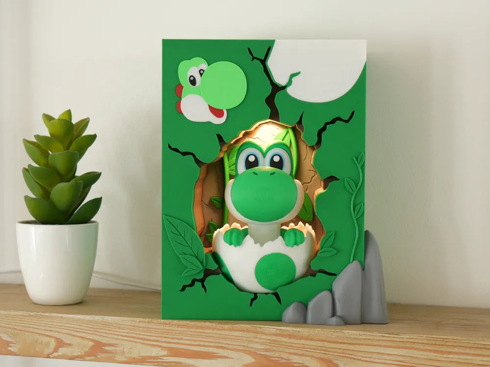 Yoshi Broken Brick XL – 3D Printed Nintendo Lamp