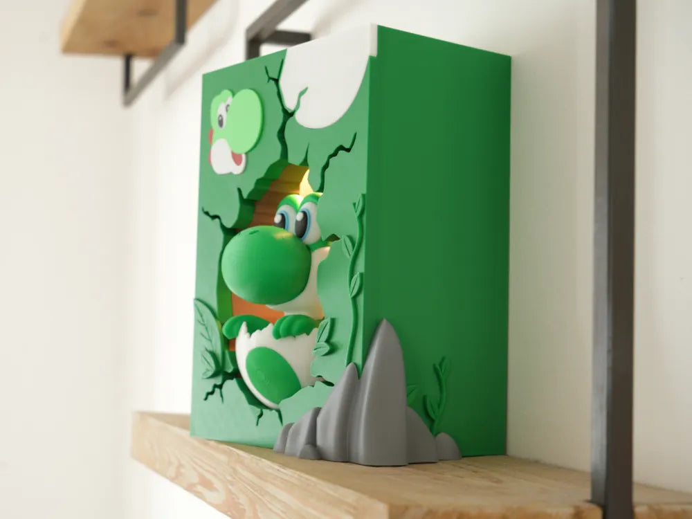 Yoshi Broken Brick XL – 3D Printed Nintendo Lamp